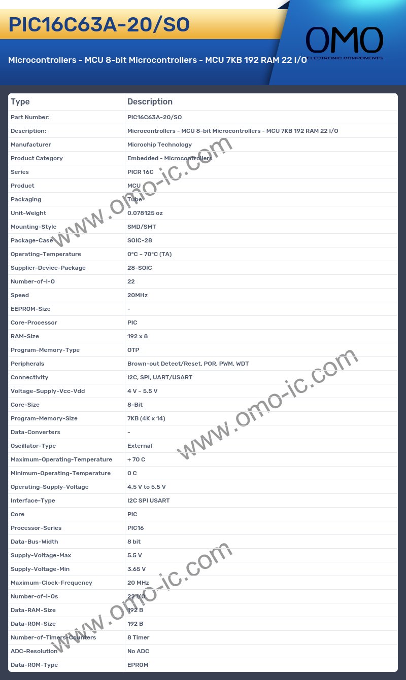 PIC16C63A-20/SO