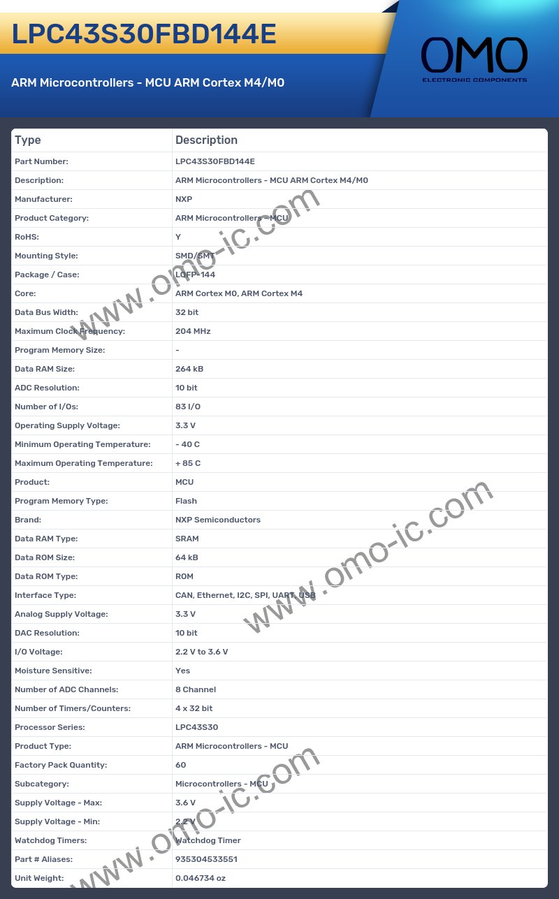 LPC43S30FBD144E