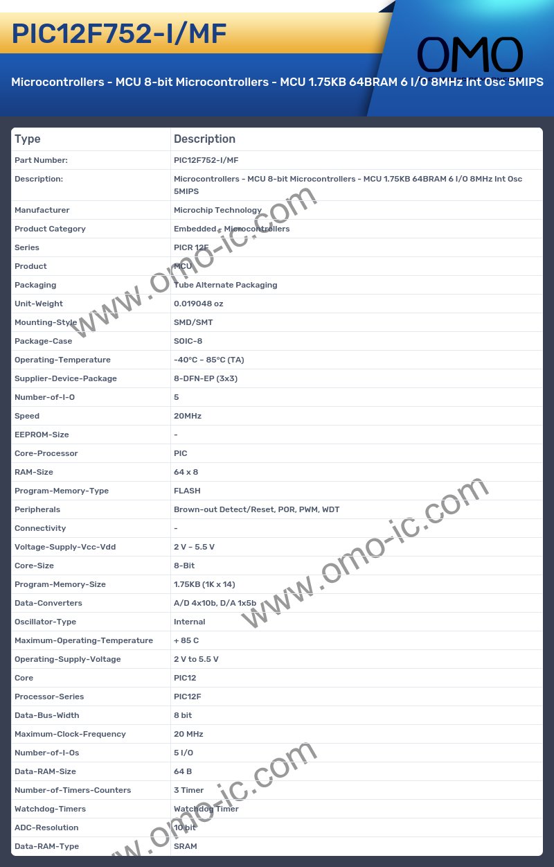 PIC12F752-I/MF