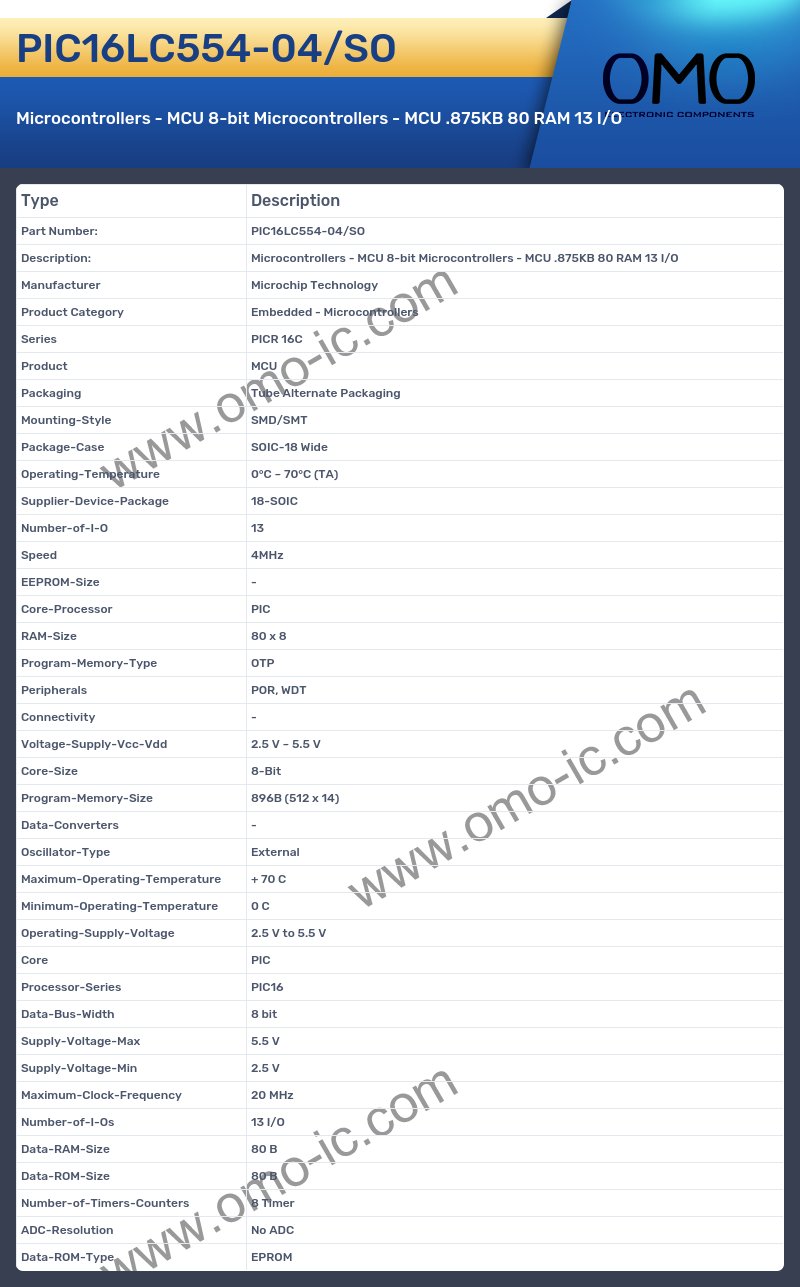 PIC16LC554-04/SO