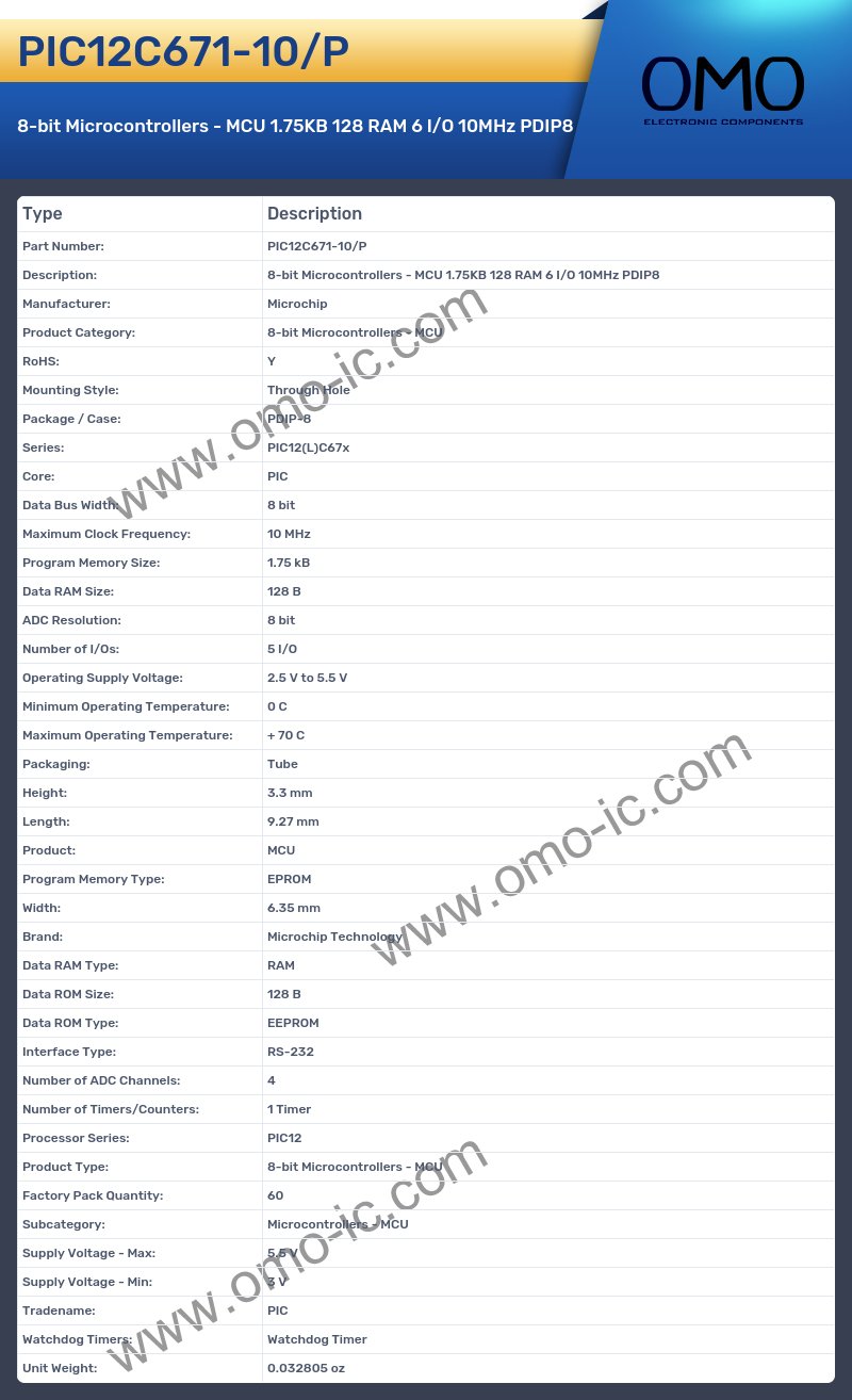PIC12C671-10/P
