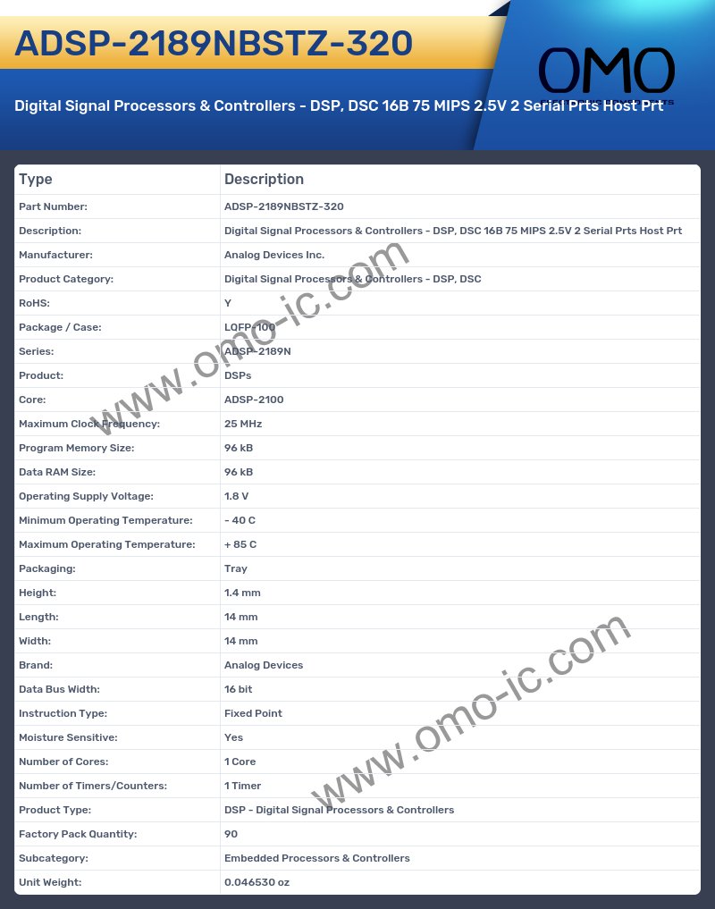 ADSP-2189NBSTZ-320