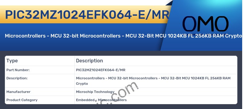 PIC32MZ1024EFK064-E/MR
