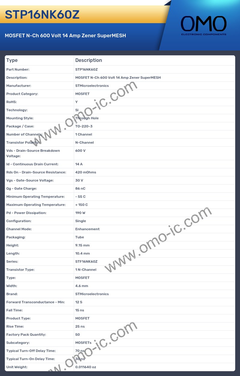 STP16NK60Z