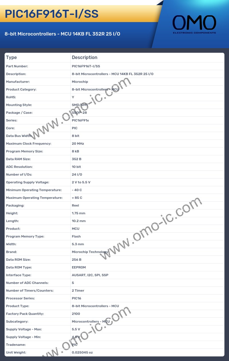 PIC16F916T-I/SS
