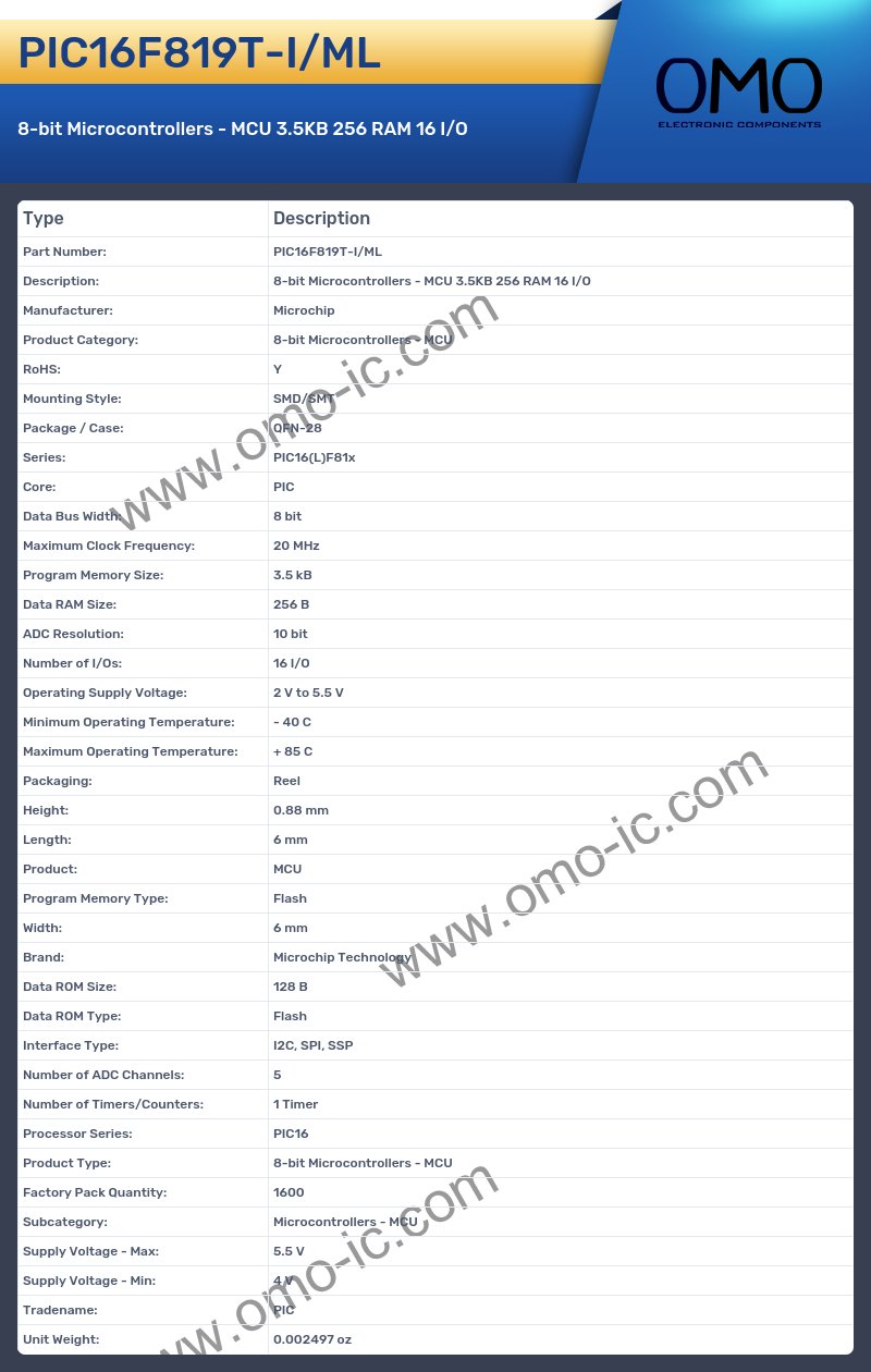 PIC16F819T-I/ML
