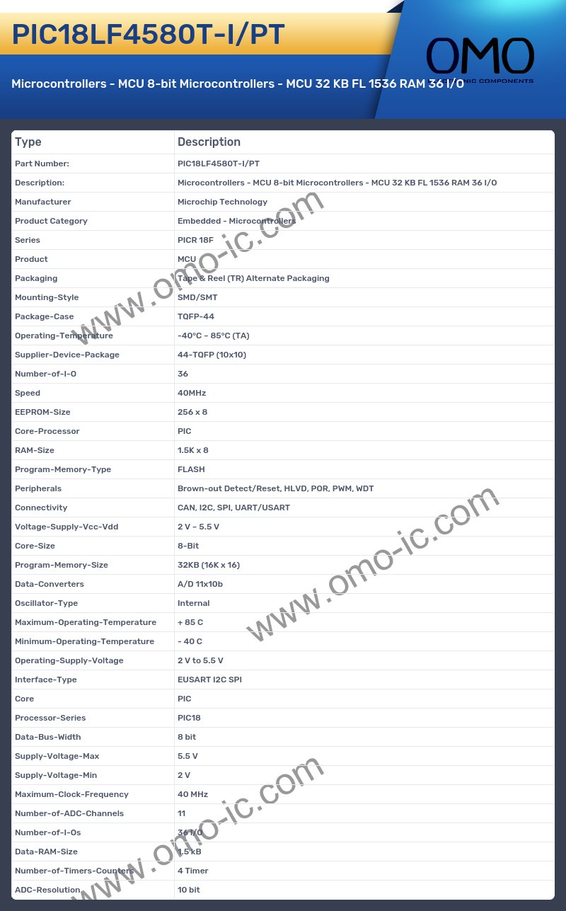 PIC18LF4580T-I/PT