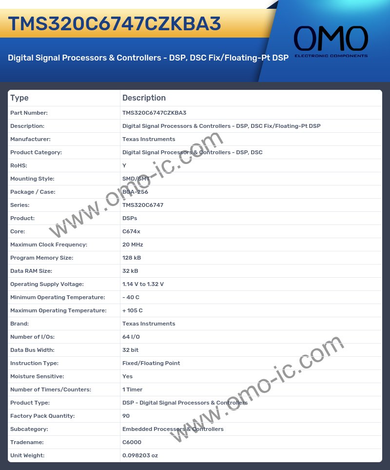 TMS320C6747CZKBA3