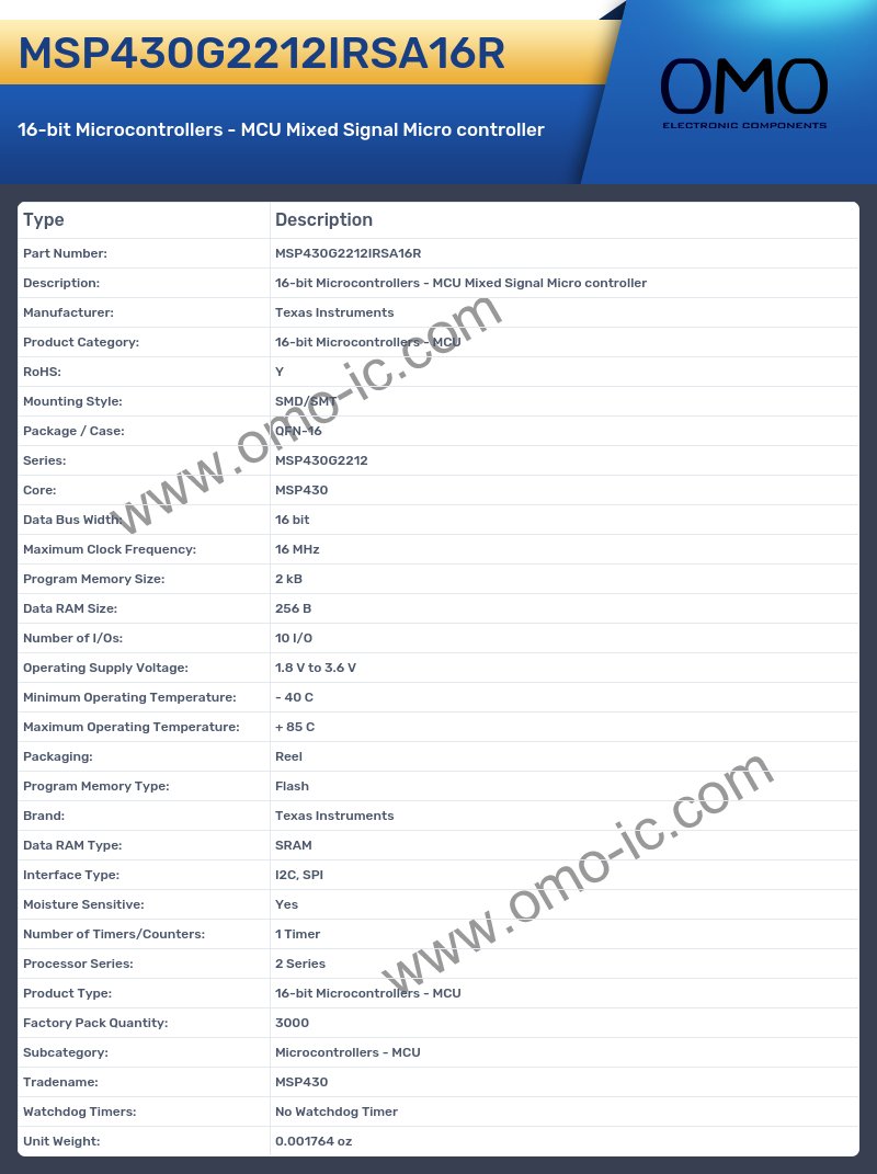 MSP430G2212IRSA16R