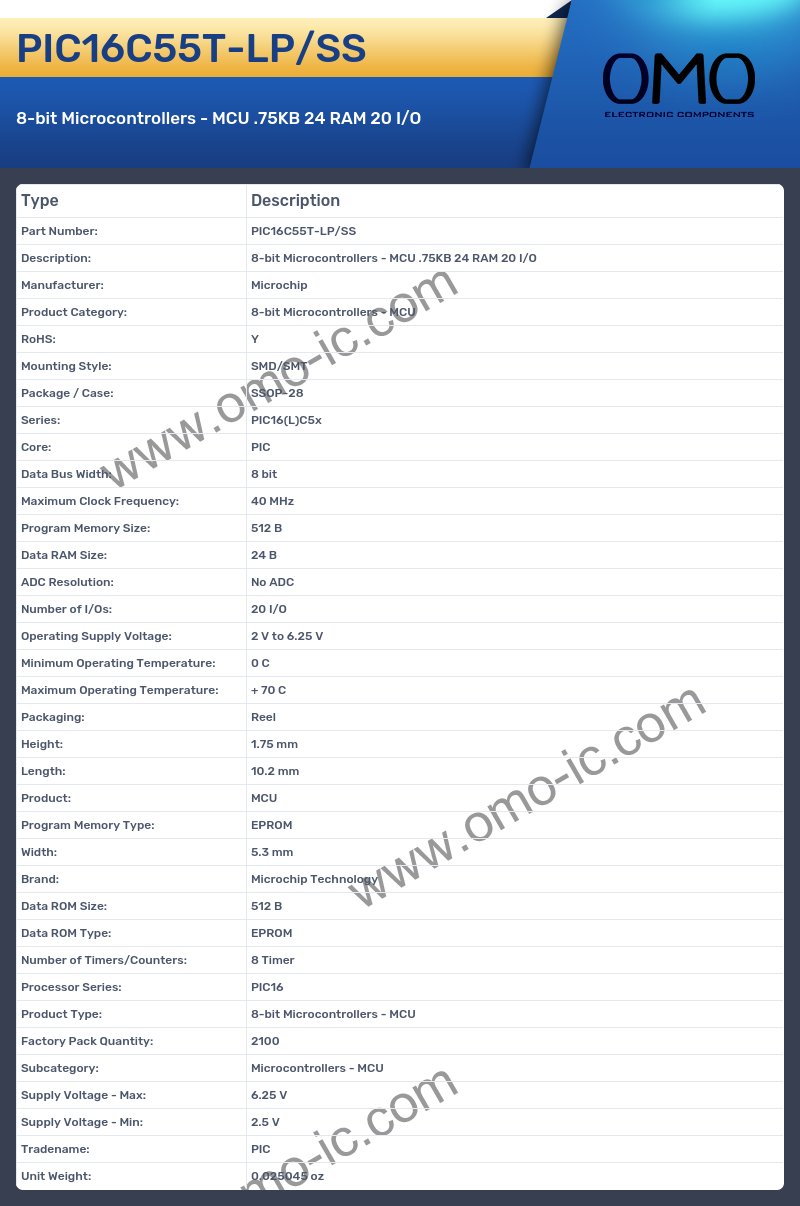 PIC16C55T-LP/SS