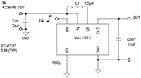 MAX17222 500 mA nanoPower Boost Converter