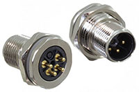 M12 Power L-Code Panel Mount PCB Connectors