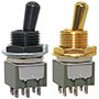 M Series Miniature Toggles in Black Chrome or Gold